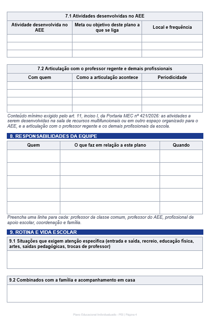 Página do guia de preenchimento, com orientações item a item